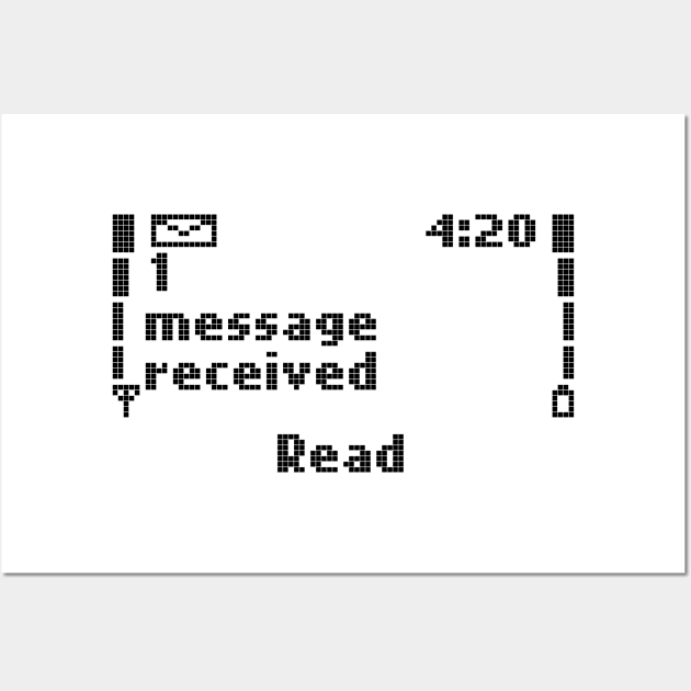 One Message Received (Black Pixels) Wall Art by inotyler